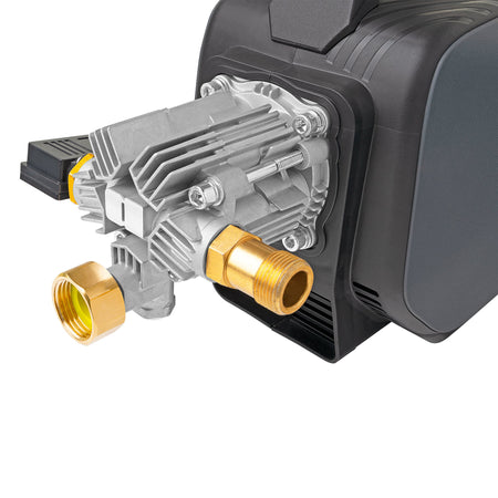 closeup view of pressure washer pump
