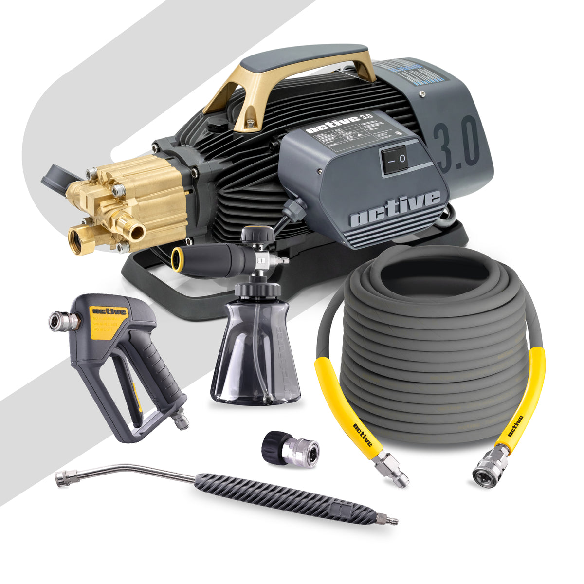 Active 3.0 Electric Pressure Washer & Accessory Solution (75’ Hose)