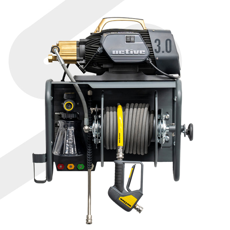 Active 3.0 Electric Pressure Washer Fixed Wall Mount & Accessory Solution (50’ Hose)
