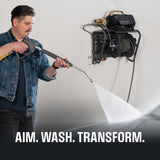 Active 3.0 Electric Pressure Washer Fixed Wall Mount & Accessory Solution (75’ Hose)
